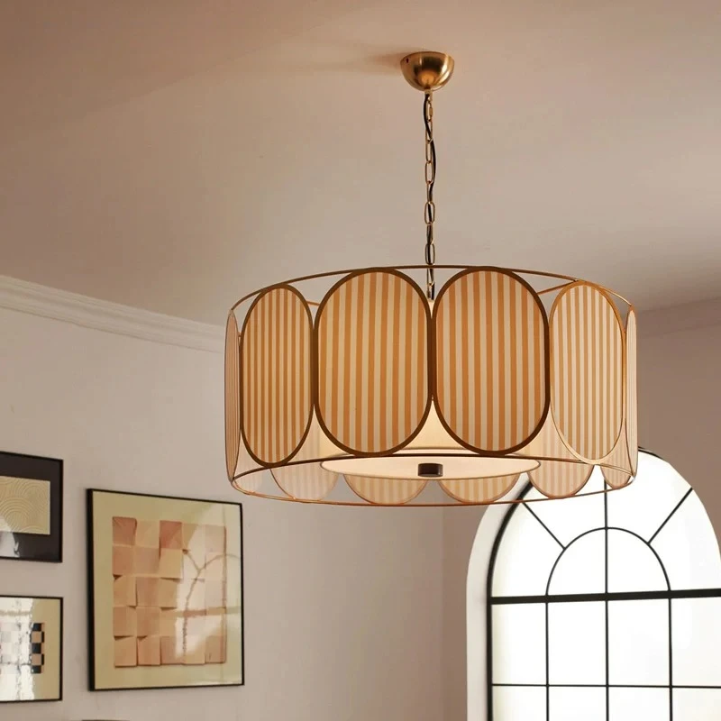 Nordic Fabric Art LED Pendant Light For Dining bedroom Wire Pendant Island Kitchen Cloth Suspension Luminaire Bedside Lighting
