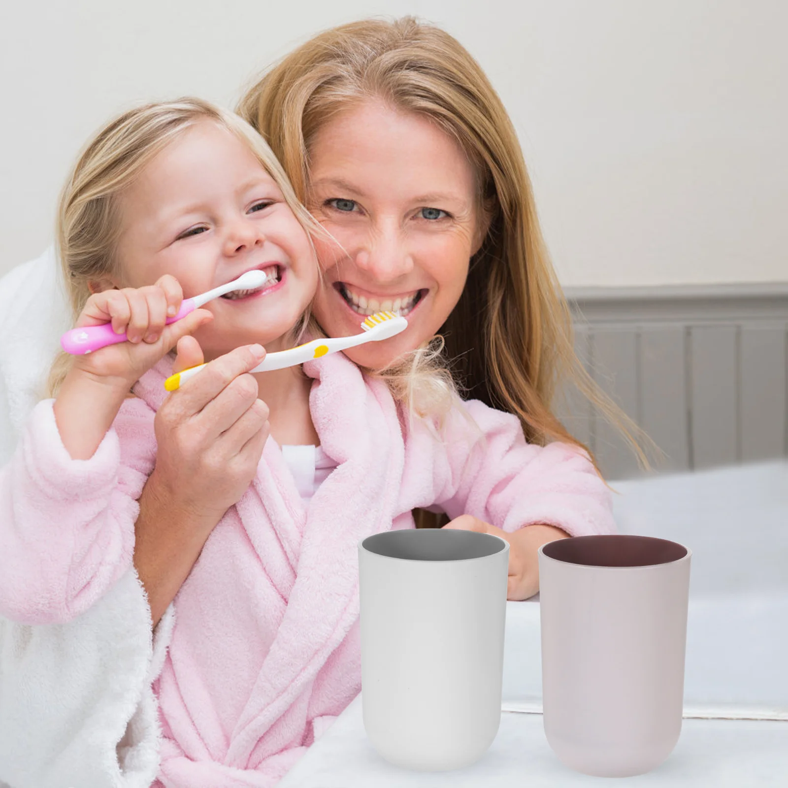2 قطعة أكواب فرشاة الأسنان قابلة لإعادة الاستخدام الحمام بهلوان سعة كبيرة الفم غسل الكؤوس للمنزل أكواب الشرب متعددة الأغراض #6