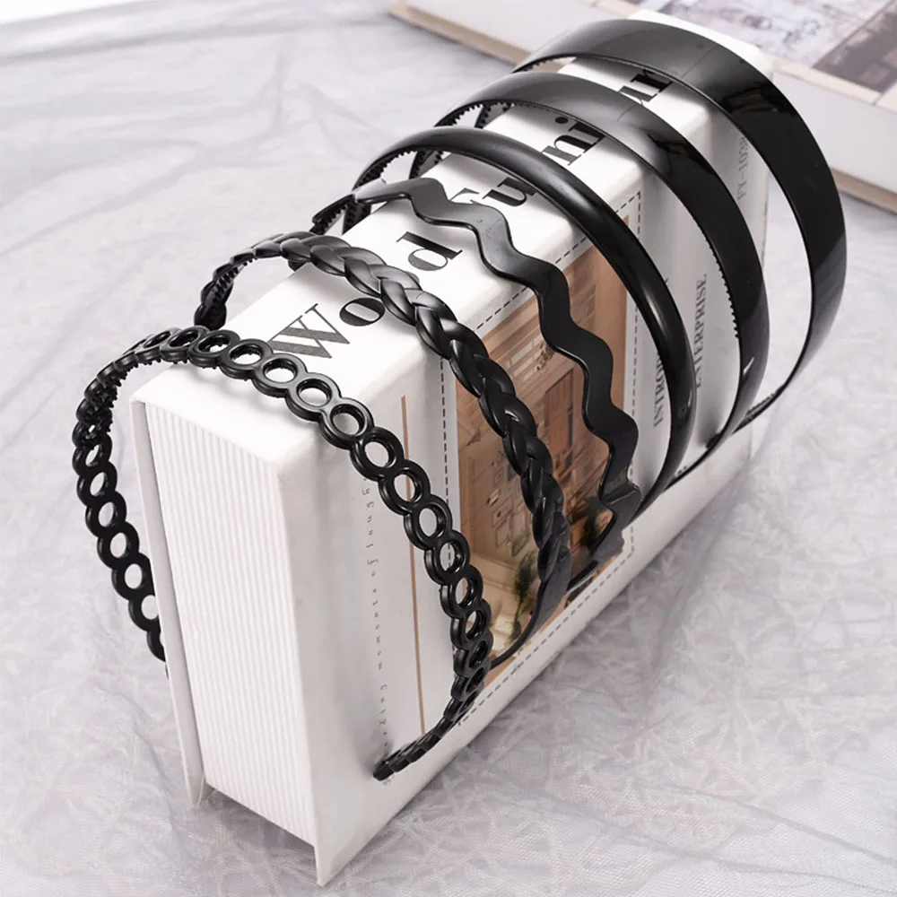 غسل الوجه المضادة للانزلاق للجنسين النساء الأسود متموج الشعر هوب عقال رئيس هوب إكسسوارات الشعر #3