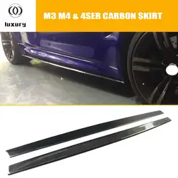 Two Side Carbon Fiber Side Bumper Extension Skirt Splitter for BMW F80 M3 F82 F83 M4 F32 F33 F36 420 428 435 440 2014-2020