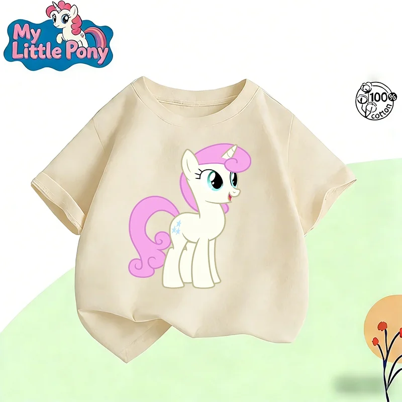 

My Little Pony 2025-26 Summer Anime Graphic 100% Cotton Printed Hasbro Brand Children and Unisex T-shirt Casual Loose Breathable