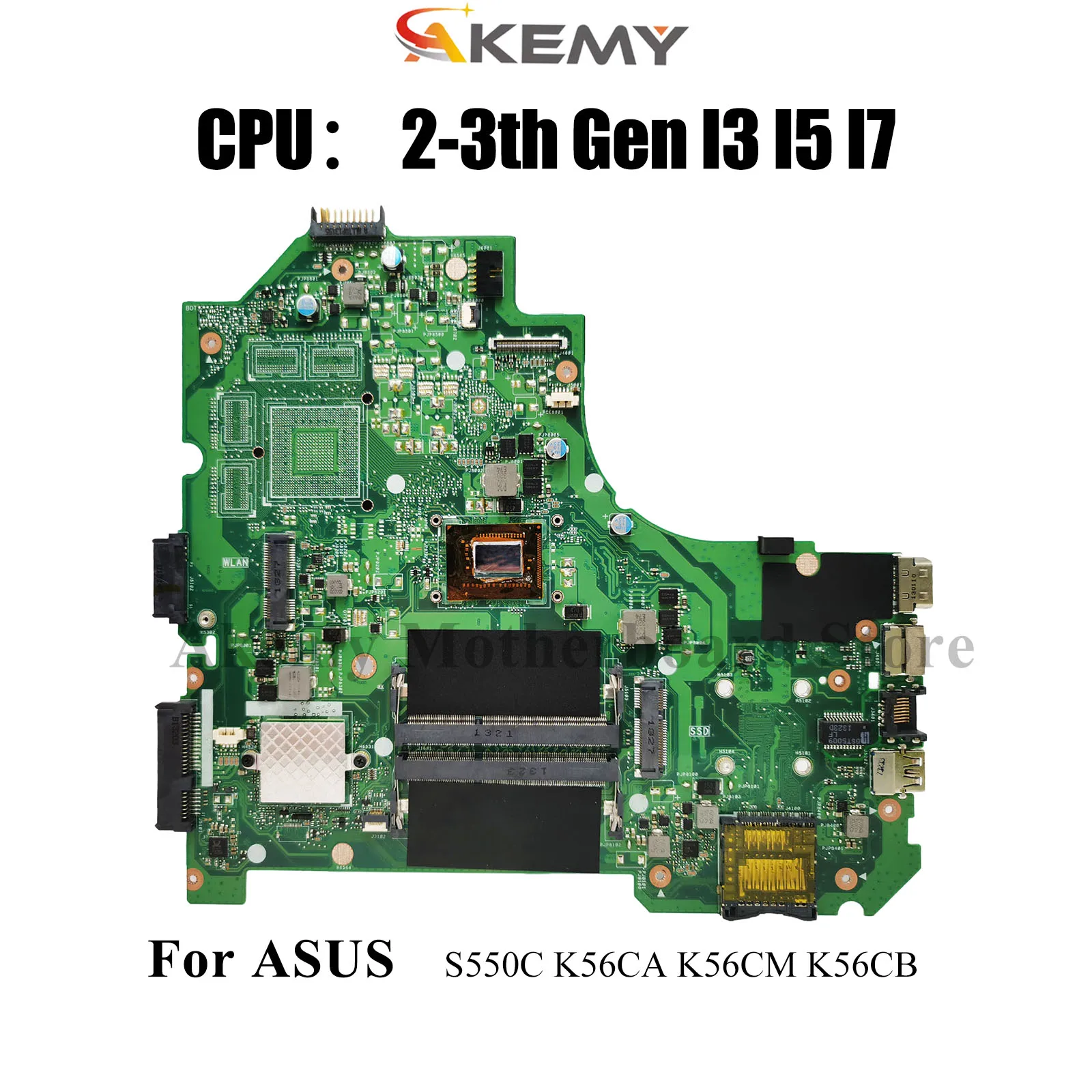 

K56CA Материнская плата для ноутбука ASUS S550C K56C K56CM K56CB K56CA Материнская плата для ноутбука с процессором I3 I5 I7 100% тестирование ОК быстрая доставка