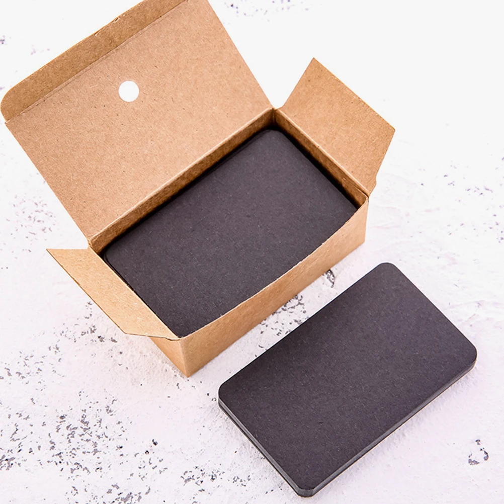 

100Pcs Blank Trading Cards Black Business Card Paper For Language Skills Improvement Diy Projects And Messages Memo Pads
