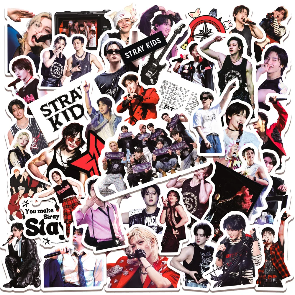 Image of 50/60 Blatt Stray Kids World Tour Mixed Muscle Man Notizbuch-Aufkleber, Wasserfeste Becher-Dekoration, Peripherie-Aufkleber