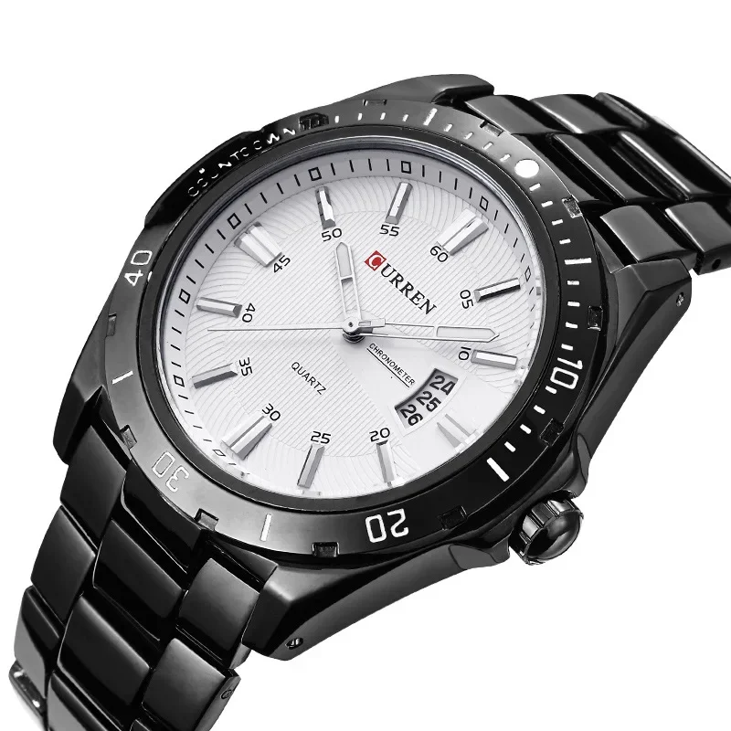 CURREN 8110 Men\'s Watch Fashion Calendar Watch Men\'s Steel Belt Waterproof Quartz Watch