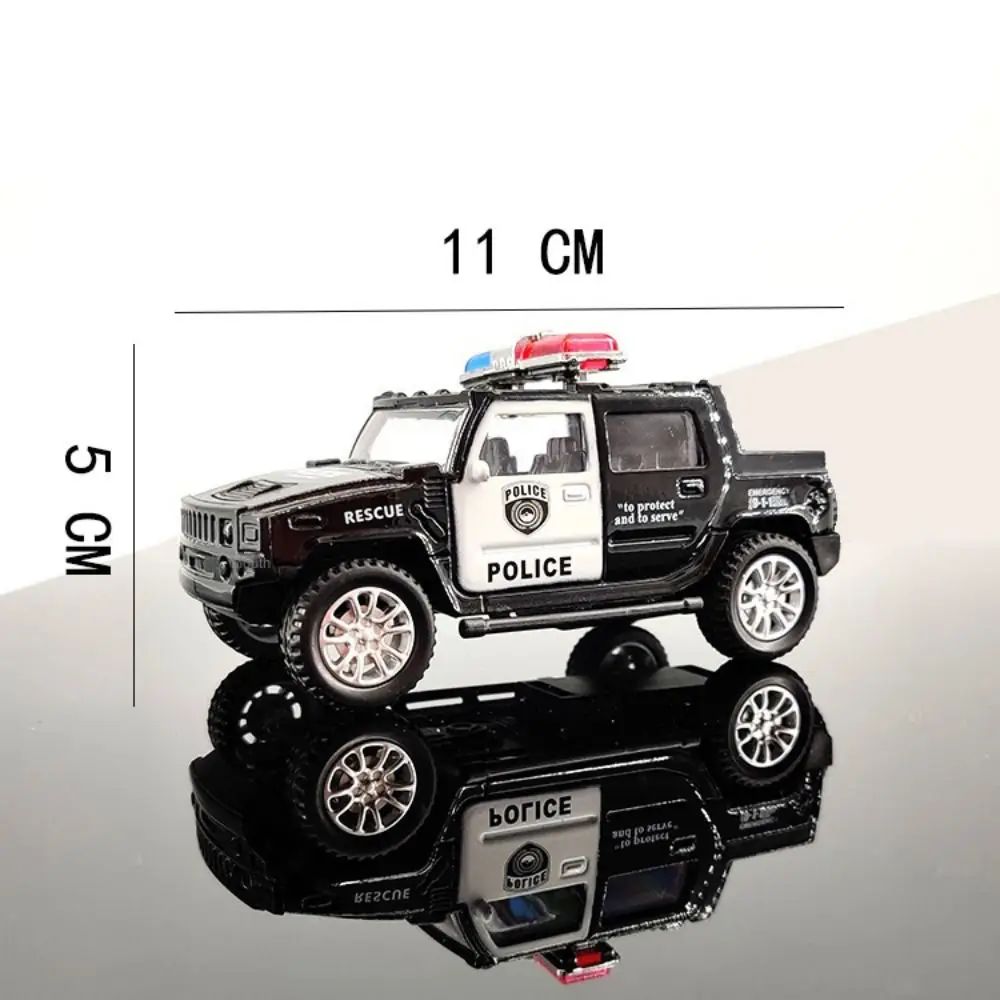 1:43 Simulation Kids Police Toy Car Model Pull Back Alloy Diecast Off-road Vehicles Collection Gifts Toys for Boys Children