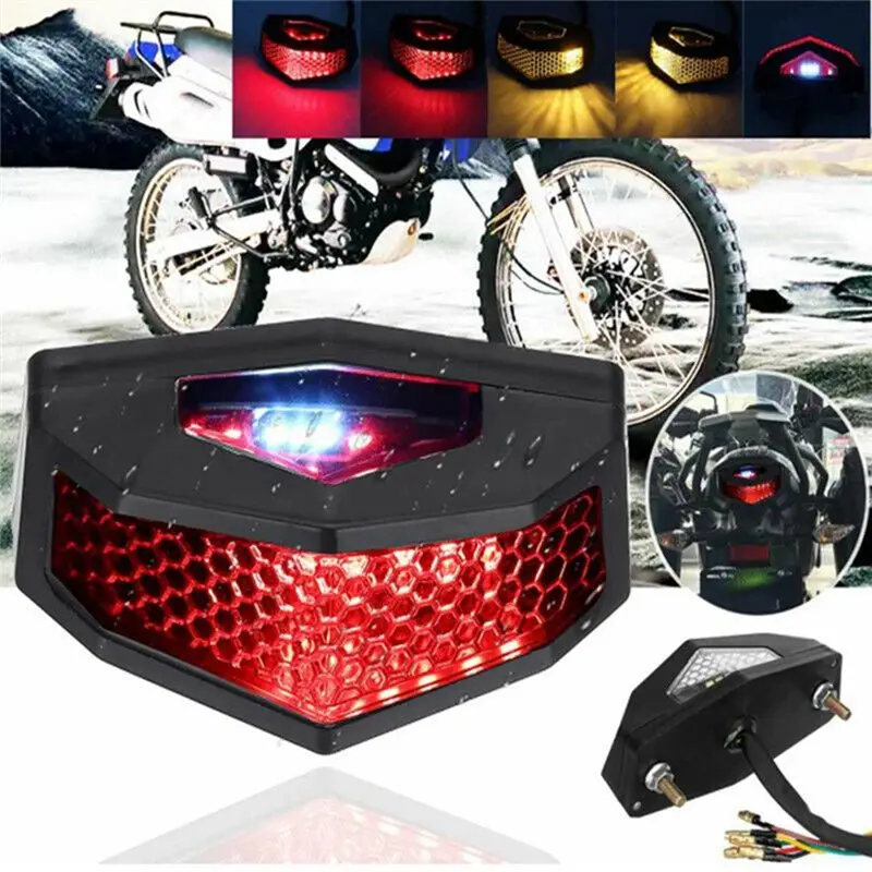 5X Universal Motorcycle LED Turn Signals Modified Tail Light Cafe Racer Fender Edge Brake Lamp