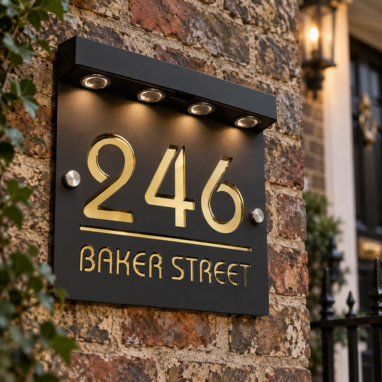 Solar LED House Number Sign Personalized Address Plaque  Illuminated Door Sign Outdoor Wall 3D Number Waterproof Acrylic Plate