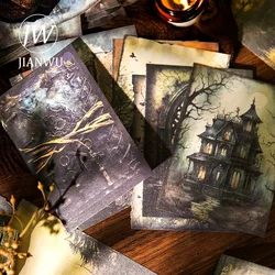 JIANWU 32 Sheets Dracula Fairy Tale Series Vintage Dark Style Decor Material Paper Creative DIY Junk Journal Collage Stationery