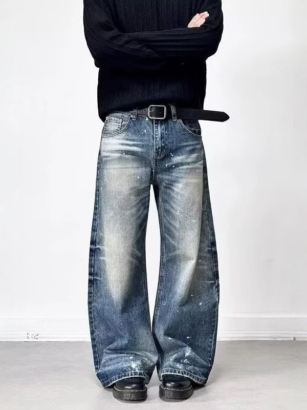 

American Retro High Waist Wide Leg Jeans Straight Loose Drapey Pants High Street Design Casual Wear for Teenagers Winter Season