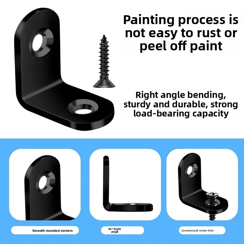10PCS Stainless Steel L-shaped Bracket, 20*20*16*2mm Include self-tapping screws - For Shelves, Wooden Furniture,Corner chair