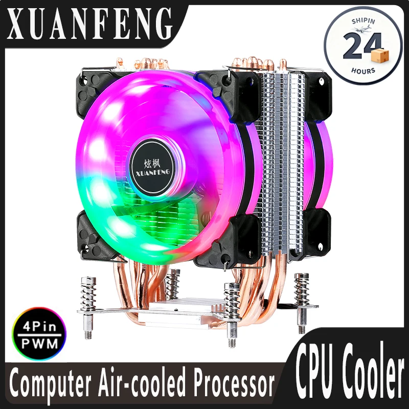 

Air-cooled Radiator x79 x99 Cpu Cooler 2/4/6 Heat Pipe 4pin/PWM Fan mute Large air volume Install LGA2011 2066 115x 1200 1700 i7