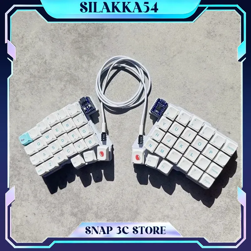 Silakka54 Split Keyboard Wired Hot Swap Support QMK/VIAL Keyboard Ergonomics RP2040zero Customized PC Gamer Gifts