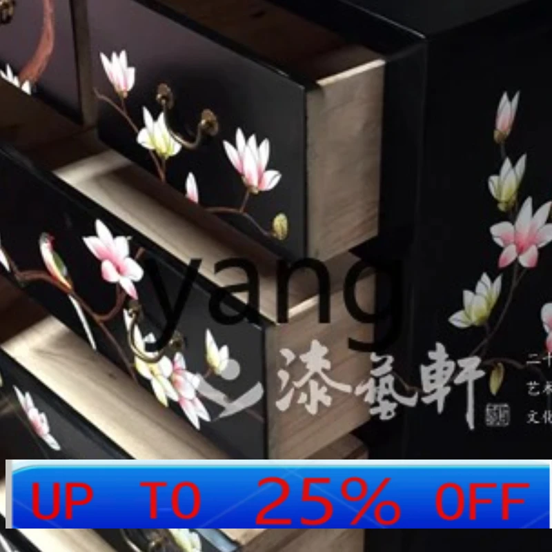 

LMM Modern New Chinese Painted Solid Wood Four-Bucket Cabinet Storage Hallway Large Capacity Storage Cabinet