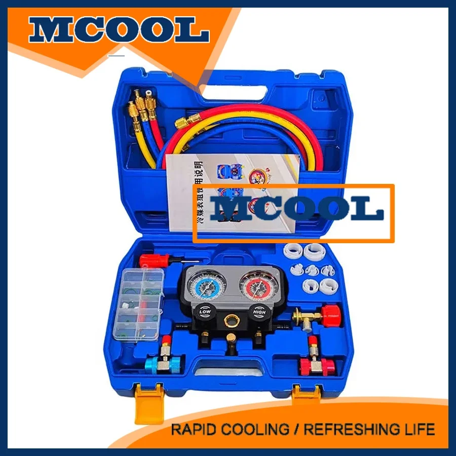 New AC Refrigerant Manifold Gauge Car Refrigeration Air Conditioning Manifold Gauge Maintenence Tools R22 R-410A R-134a R-404A