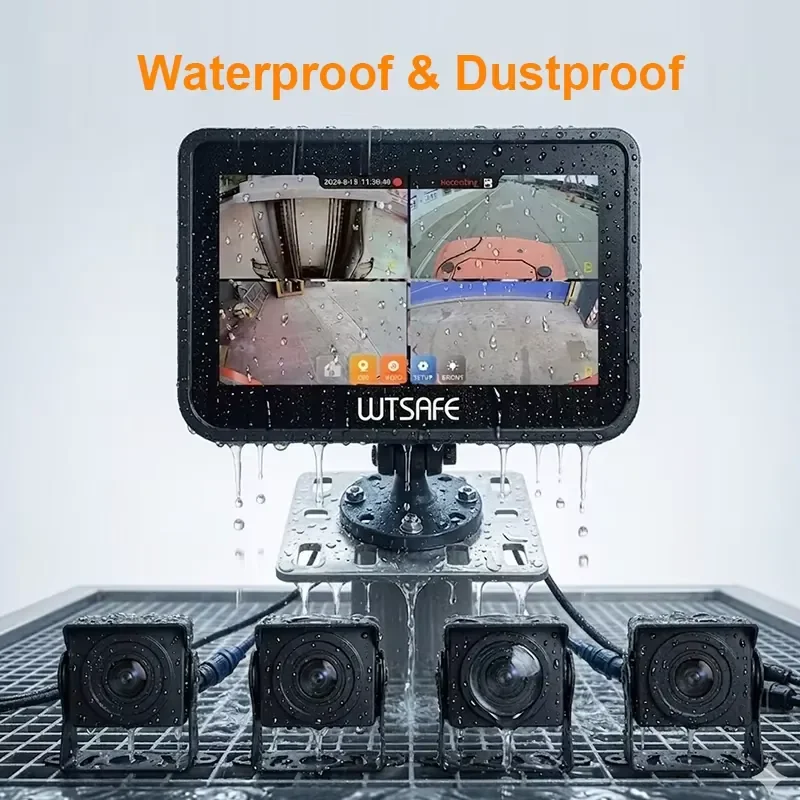 

AI Camera Forklift Reverse Anti-Collision System Proximity Pedestrian Vehicle Safety Alert 10.1 Inch Waterproof