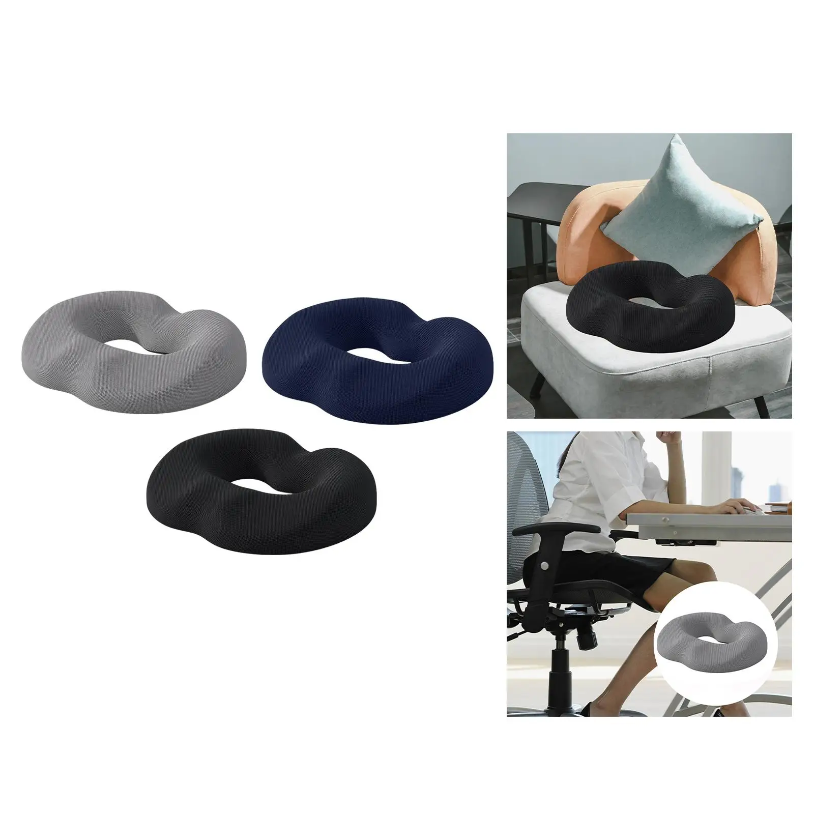 

Donut Sitting Pillow Tailbone Seat Cushion for Travel Airplane 42cm×37cm×8cm