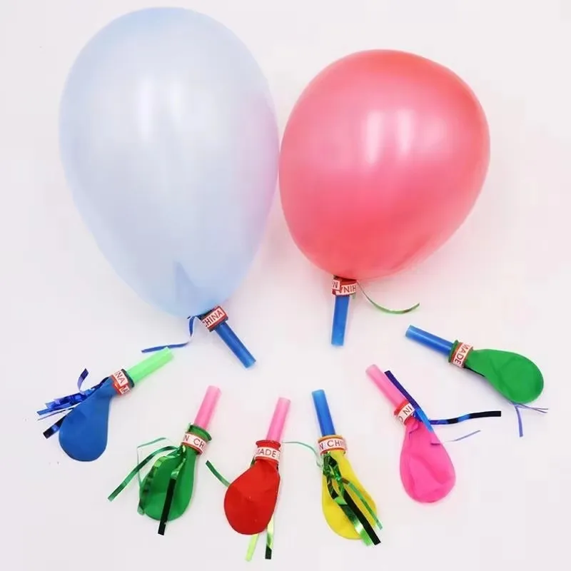 50PCS Funny Colorful Whistle Balloons Noisy Blow Up Toy Kids Birthday Party Favors Festival Cheerleading Decor Gift