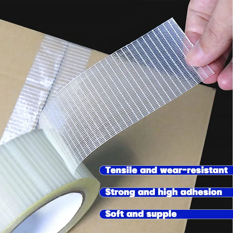 Grid Fiber Tape Toy Airplane Model Super Strong Mesh Single-Sided Tape Wear-Resistant Glass Fiber Strong Reinforced tape
