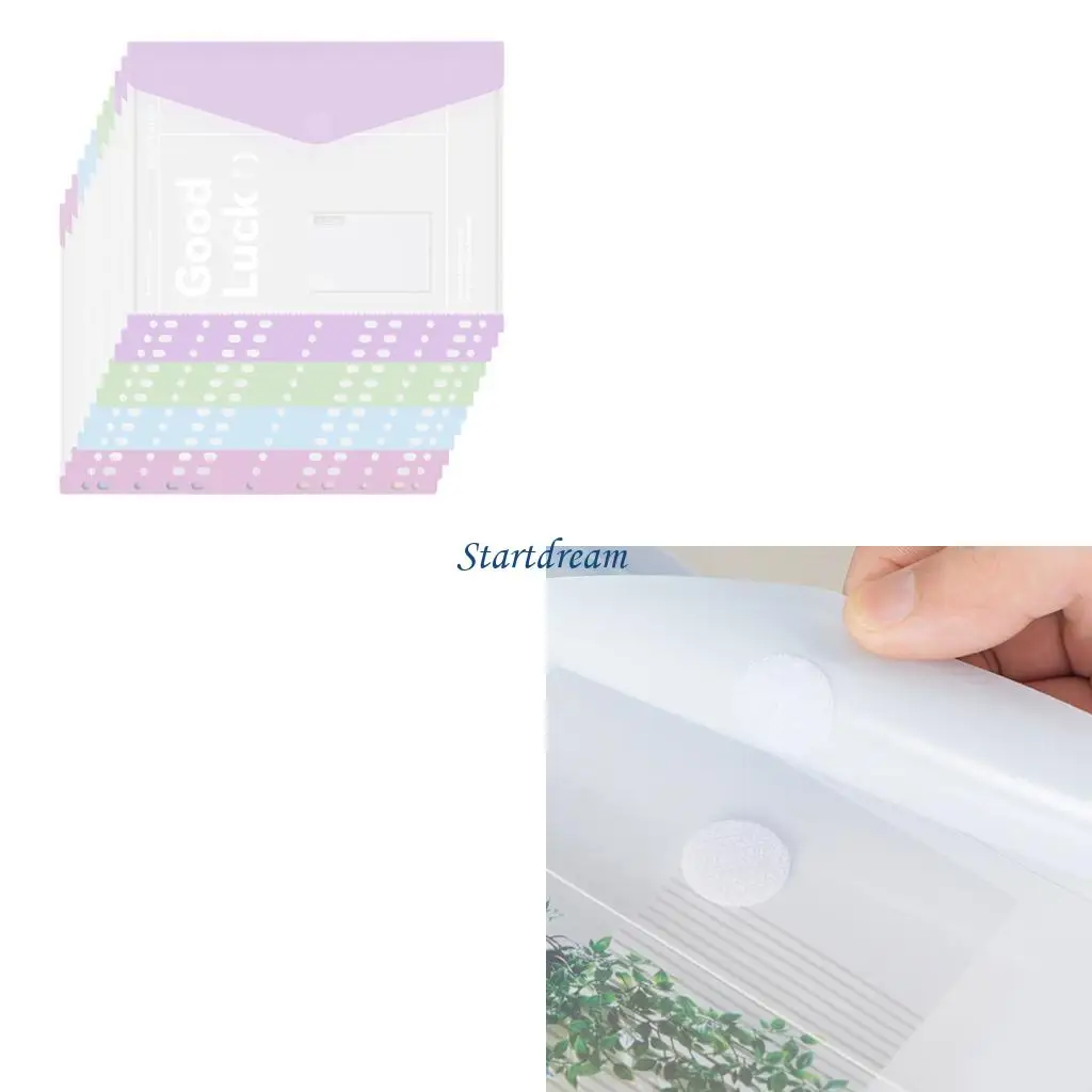 

4/6/8Pcs 11 Holes Punched Pocket Document Wallet for School Office 305x240mm K92C
