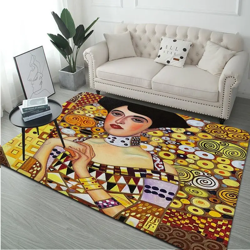 Gustav Klimt The Kiss Bath Mat INS Style Soft Bedroom Floor House Laundry Room Mat Anti-skid Hotel Decor Mat