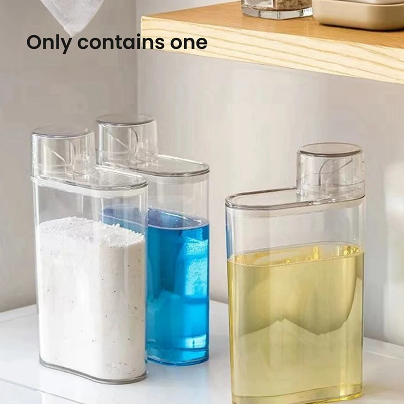 Transparent Laundry Detergent Dispenser Bottle Sealed Tank For Detergent Powder Bleach Laundry Room