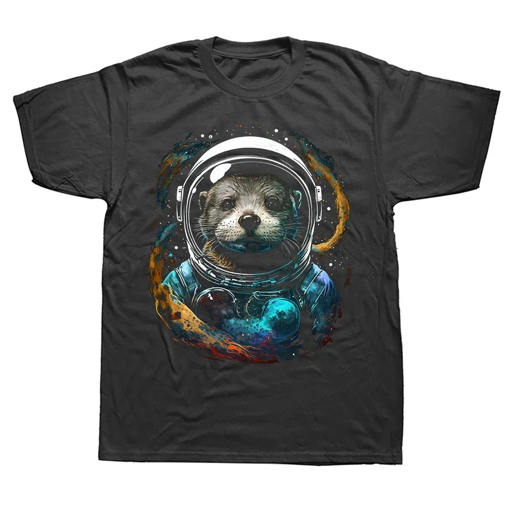 Funny Otter Space Classic T Shirts Summer Style Graphic Cotton Streetwear Short Sleeve Animal Lover Gifts T-shirt Mens Clothing