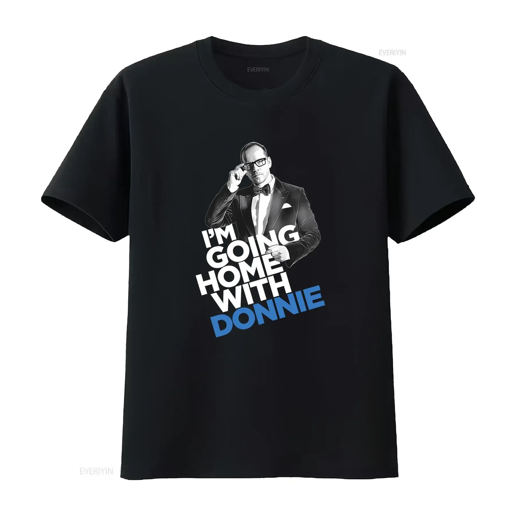 Camiseta negra elegante para hombre con estampado de Donnie Wahlberg, diseño 'I'M GOING HOME DONNIE', todas las tallas disponibles, FN039, estilo vintage lavado
