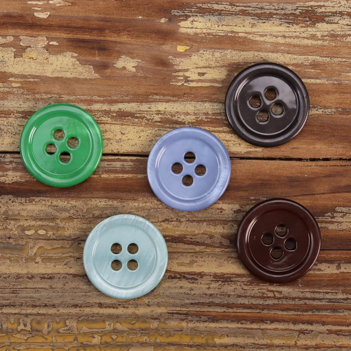 6pcs Round Rim Four Hole Shell Buttons Green Blue Grey Wine Red Sewing Knitting Spring Summer Shirt Sweater Outwear NEW