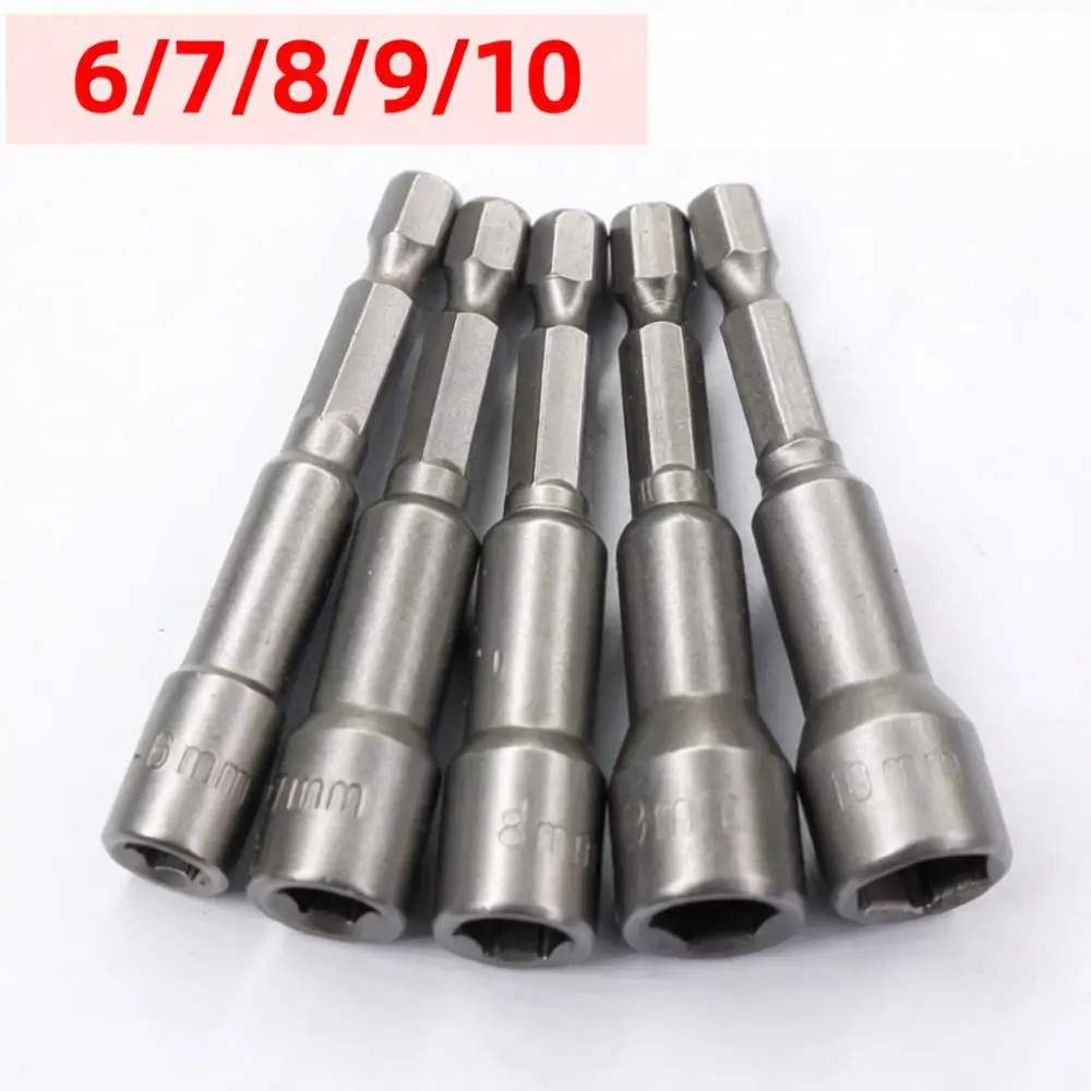 Impact Rated Magnetic Hex Socket 65mm For Fuxin Power Drill Driver Bit Chrome Vanadium Steel Nut Setter Hand Tool Accessory