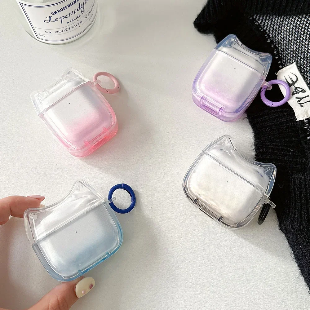 Creative Cat Ear Candy Colour Headphone Cover New For AirPods 5 Pro 3 1 2 3 4 Pro 2 Transparent Acrylic Silicone Case Cute Funda