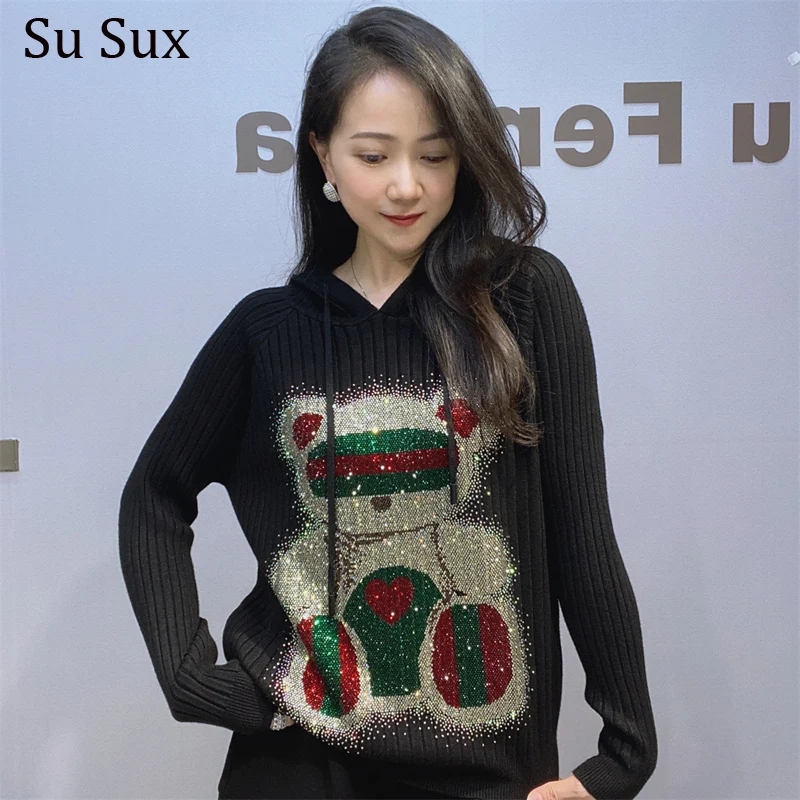 

Толстовка с капюшоном и блестками, свитер, женские топы Y2k, одежда 2024, осень-зима, высокоэластичные рубашки с внутренней стороны, бюст 110 см