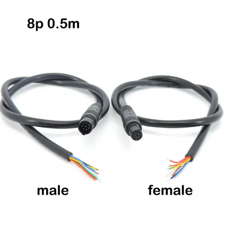50cm 1m 2m 8pin core Male to Female Cord Car Rear View vehicle DVR Camera Reverse connector extend Cable cord HD Monitor Wire 8 best sales wire rear camera 8 pin - №7