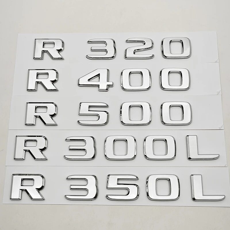 NEW 3D ABS Car Letters Logo R320 R300L Badge Rear Trunk Emblem Decal For Mercedes Benz R Series W251 R320 R300 R350L Accessories