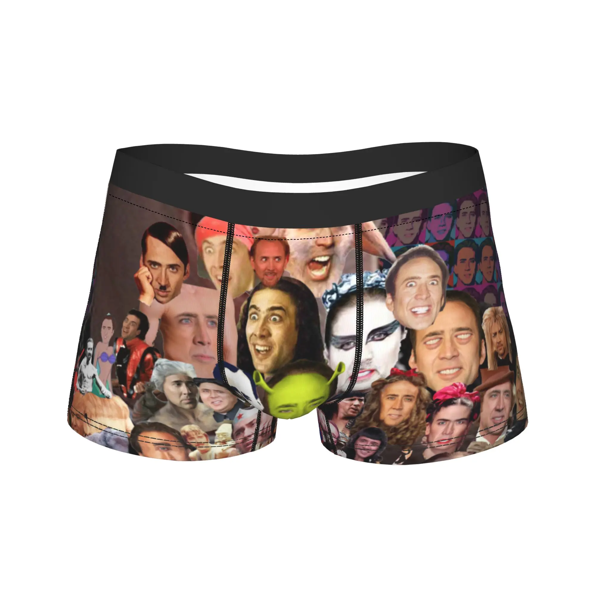 Men's Nicolas Cage Picture Collage Boxer Shorts,Cozy  Underwear Underpants