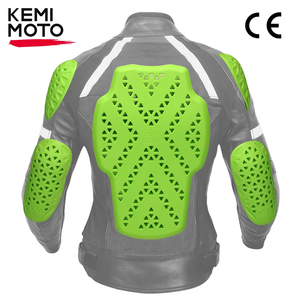 CE Level 2 Certified Protective Gear Back Armor Protector Elbow Shoulder Pads  Anti Impact Anti-fall Inserts Motorcycle Jackets