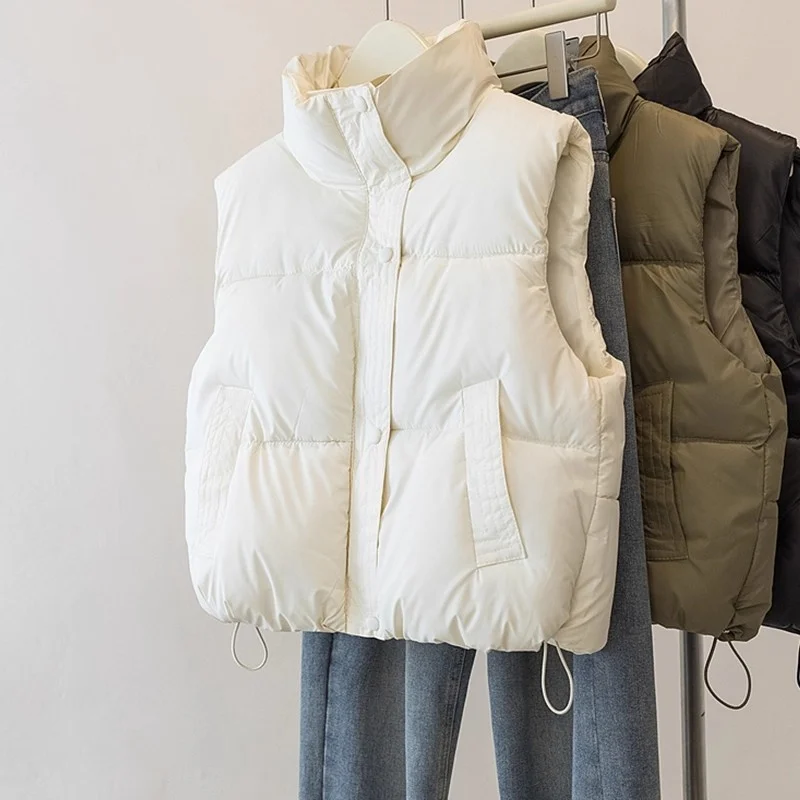 

Женский пуховый жилет, пальто с мягкой подкладкой, утепленный теплый свободный повседневный жилет без рукавов с воротником-стойкой, корейский жилет W1567