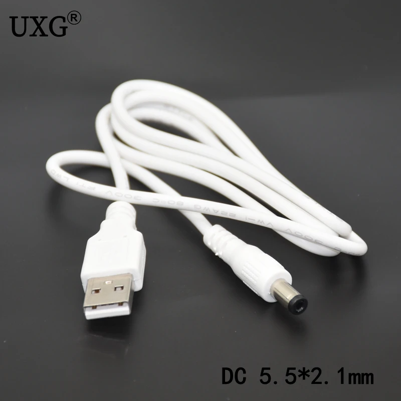 90 прямоугольный USB-кабель 5,5 мм/2,1 мм 5 вольт DC Barrel Jack зарядное устройство DC 5,5*2,1 L тип кабеля питания 1 м 3 фута тип преобразователя интерфейса