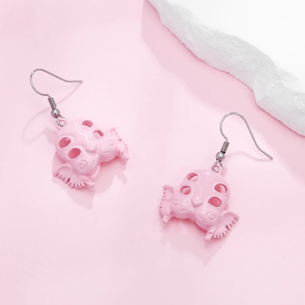 Pendientes con forma de mascarilla de bebé para mujer, aretes colgantes de Mel Martinez, color rosa, joyería creativa, accesorios de Cosplay, regalo para Fans, novedad