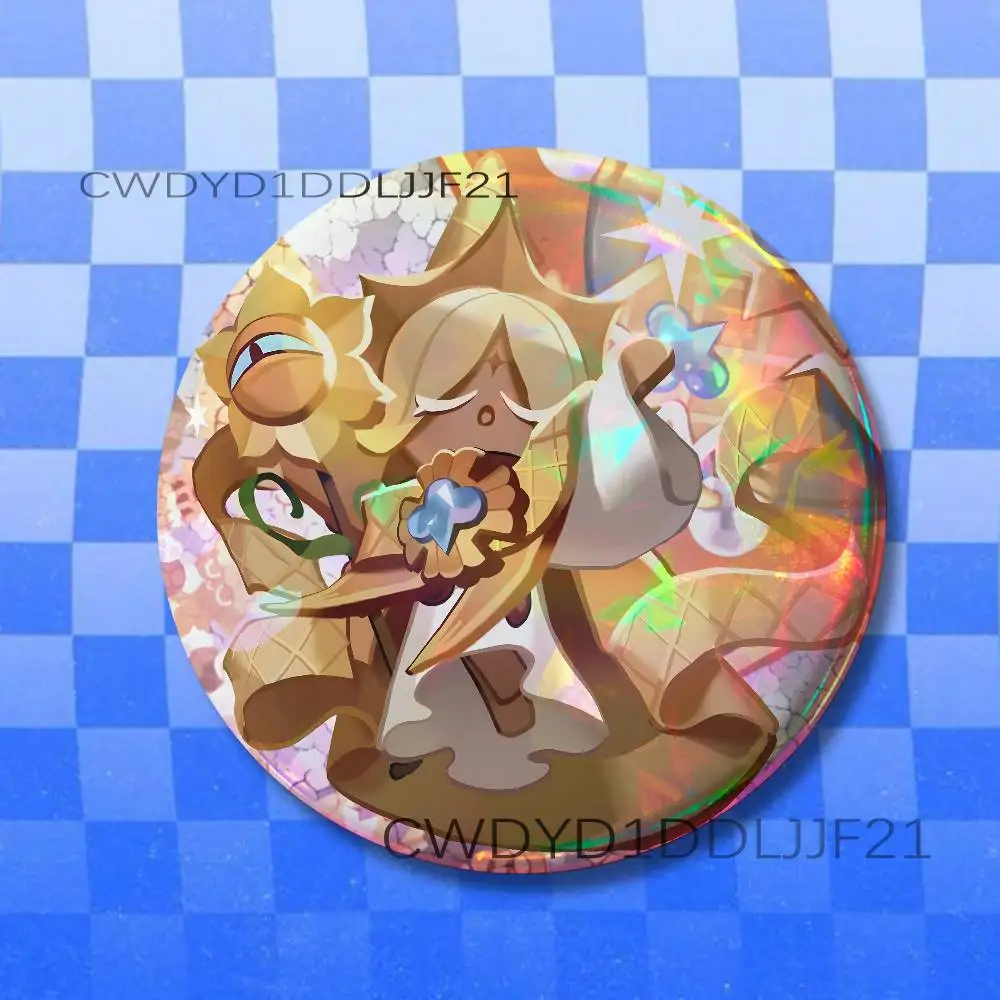 Pure Vanilla Cookie Button Pins Cool Anime Cosplay Badges Clothes Backpack Decorations Brooch Gifts view 4