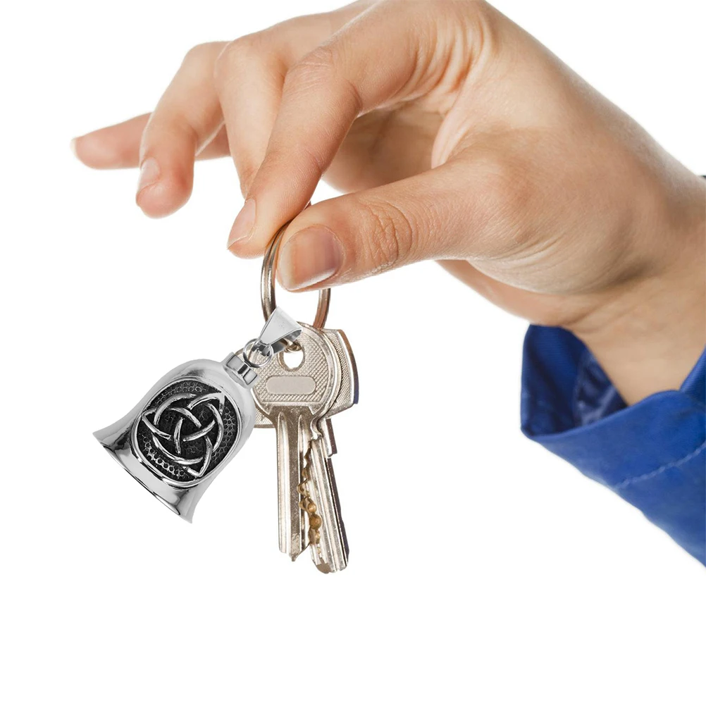 

2pcs Good Luck Bell Keychain Motorcycle Pendant Biker Charm Decorative Hanging Ornament Retro Accessories Tiny Bag Rope