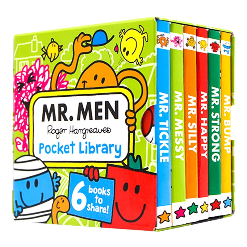 

6books/set/ Mr Men Pocket Library,Baby Children's books aged 1 2 3, English picture book,