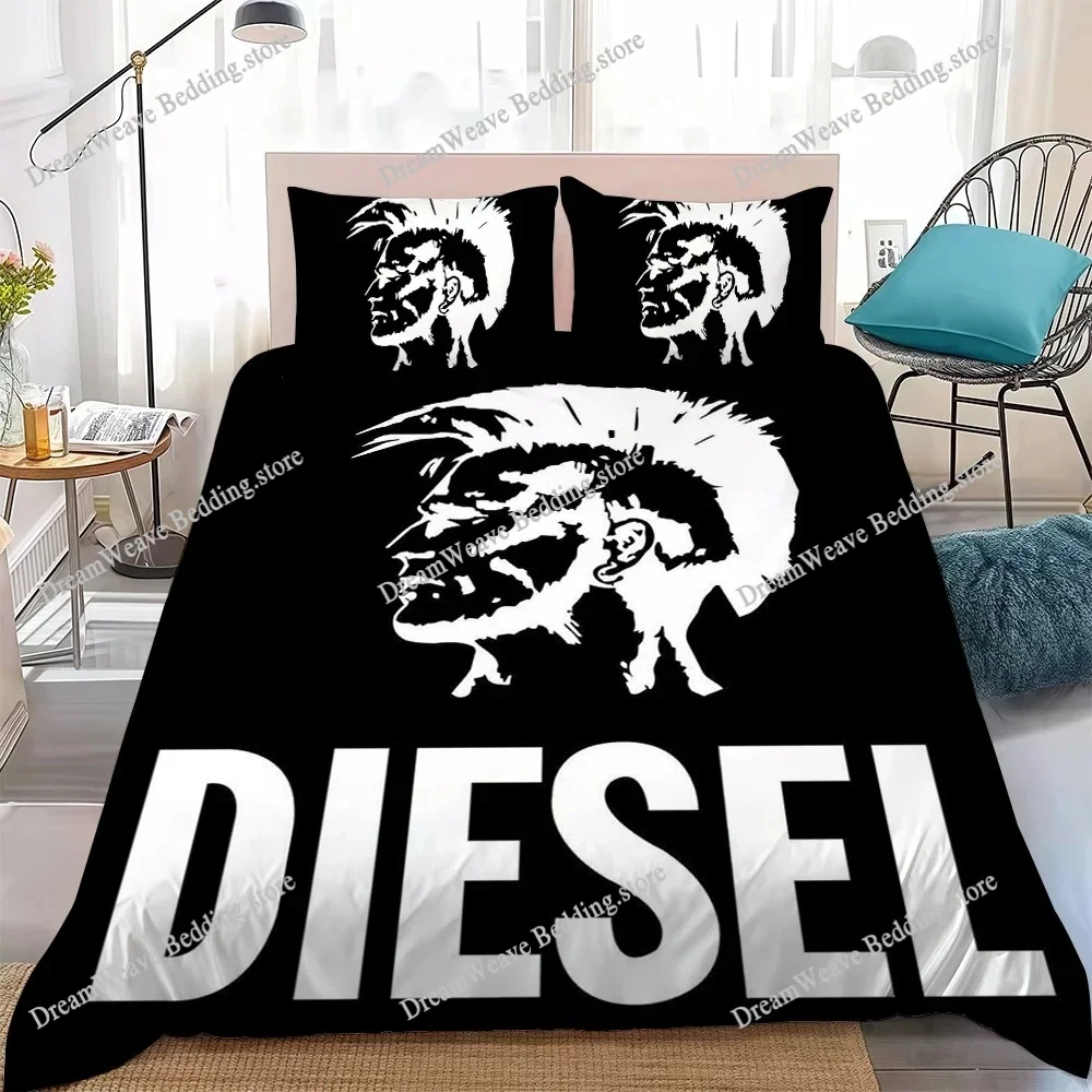 D-Diesel Fashion Duvet Cover Set Home Style Bedding Soft Laundry Cotton Bed Student Dormitory Gift