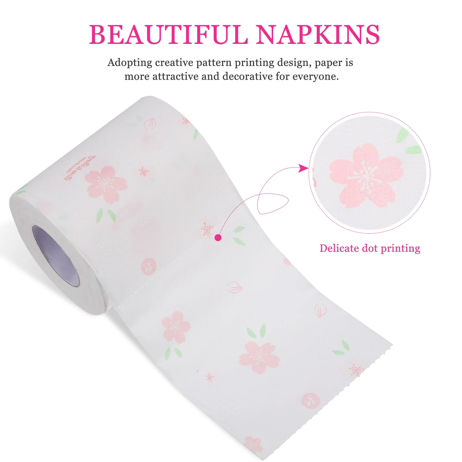 Servilletas de flores de papel higiénico ligeras, pañuelos de baño estampados para vecinos, suministros de baño, cara decorativa, 4 rollos