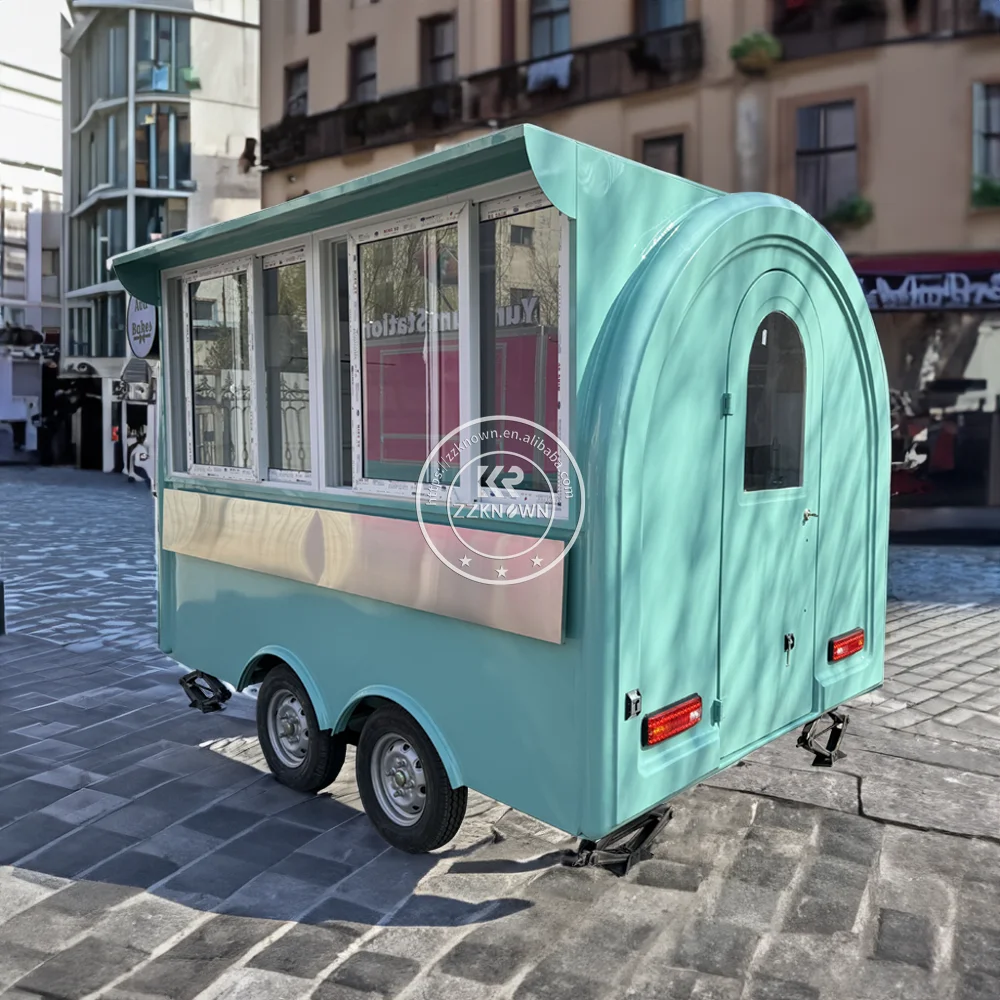 Mobile Street Food Cart Trailer Concession Au Usa Customized Milk Tea Pizza Truck with Hood Fridge Hot Dog Burger