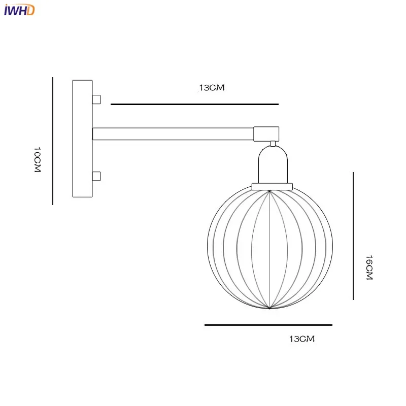 Pull Chain Modern New Wall Lamp Sconce Beside Bedroom Bathroom Mirror Stair Light Glass Ball Wandlamp Luminaira Lighting