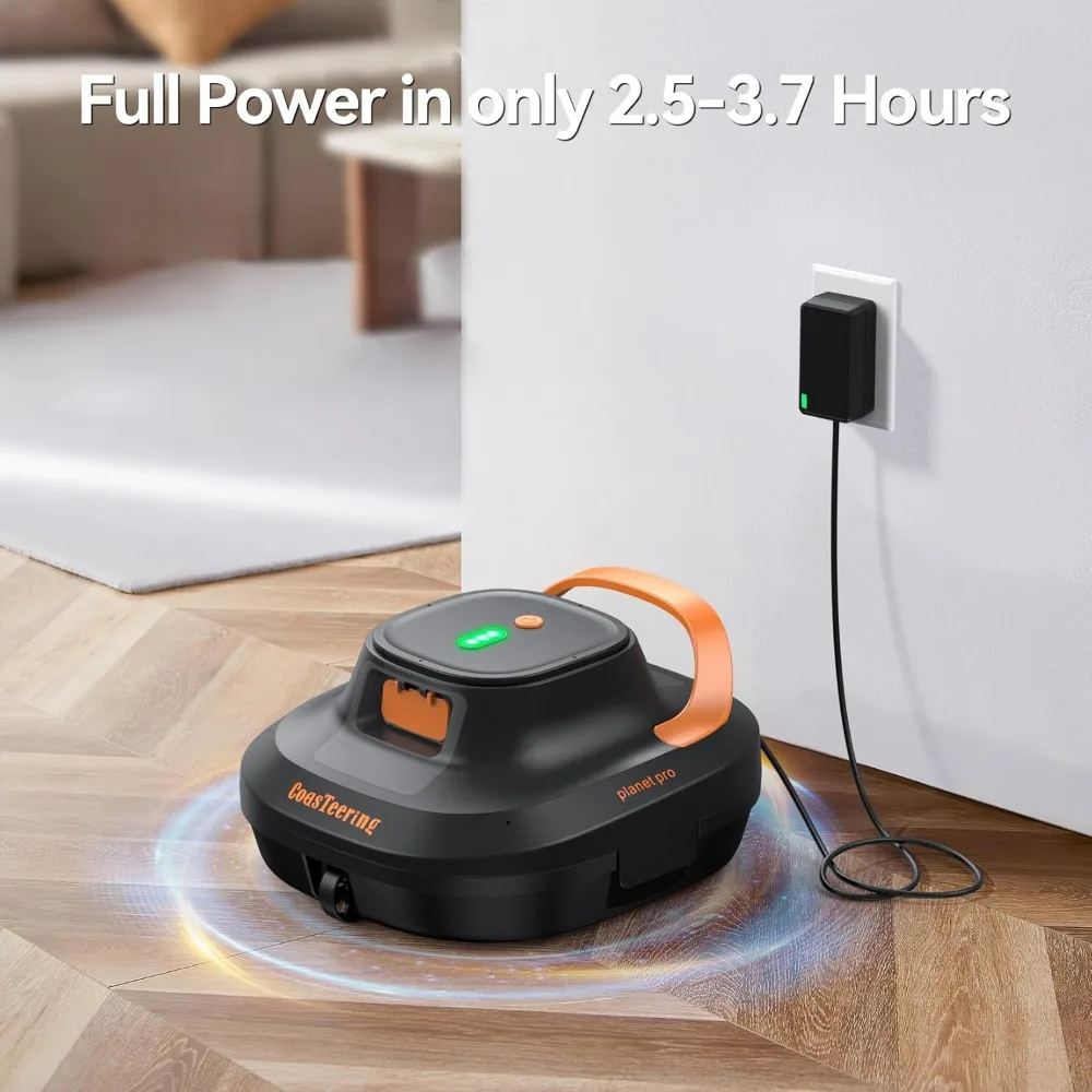 Cordless robot pool vacuum cleaner, designed for above ground swimming pools, with a running time of 120-150 minutes