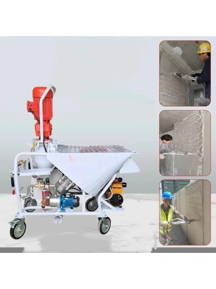 Wall Cement Plaster Machine Gypsum Stucco Spraying Equipment  115L Mixing Silo 30L Flow 50Bar for Outdoor Wall Roof Customized