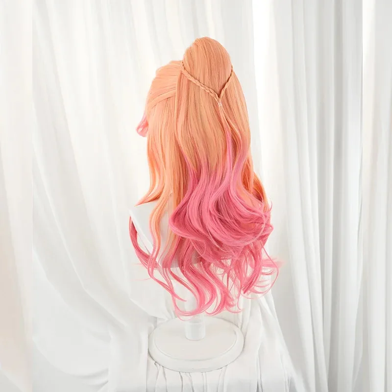 ROLECOS Spiel LOL Prestige Kristall Rose Lux Cosplay Perücke 60 cm Farbverlauf Frauen Perücken Hitzebeständige Synthetische Haar