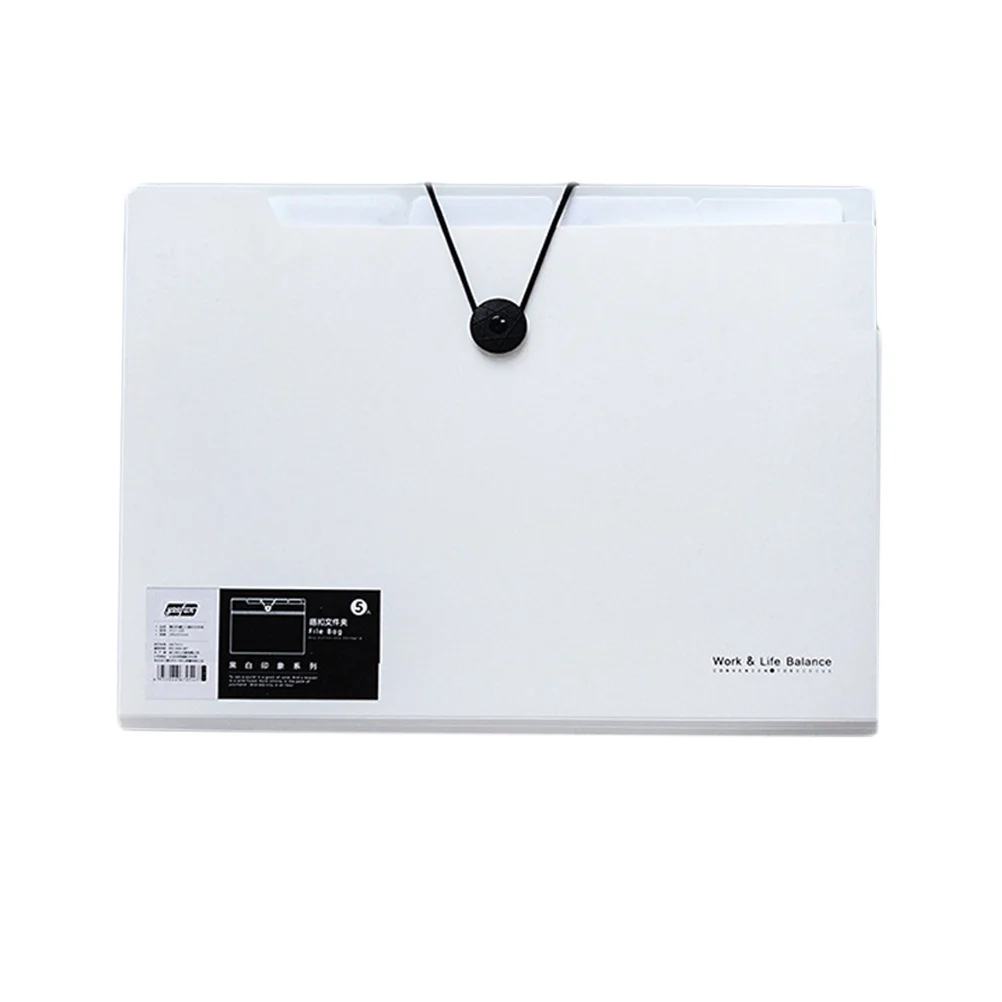 

A4 Size Expanding File Folder Transparent Plastic Buckle Office Document Organizer Multi-Layer Storage Bag for Students